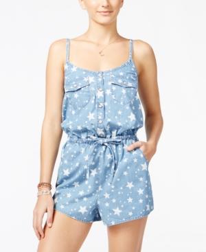 American Rag Juniors' Star-print Denim Romper, Only At Macy's