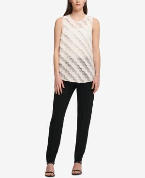 Dkny Ruffled Chiffon Top