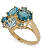 Multi-topaz Ring (5-1/4 Ct. T.w.) In 14k Gold-plated Sterling Silver