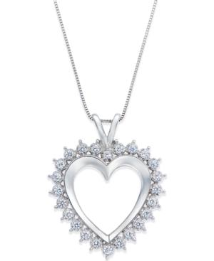 Diamond Heart Necklace In Sterling Silver (1/2 Ct. T.w.)