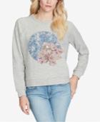 Jessica Simpson Juniors' Kera Embellished Graphic Cropped Sweatshirt