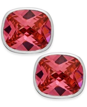 B. Brilliant Pink Cubic Zirconia Square Stud Earrings In Sterling Silver (22-1/2 Ct. T.w.)