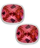 B. Brilliant Pink Cubic Zirconia Square Stud Earrings In Sterling Silver (22-1/2 Ct. T.w.)