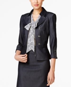Tahari Asl Petite Denim Peplum Jacket