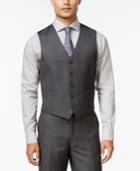 Ryan Seacrest Distinction Slim-fit Gray Tonal Plaid Vest, Only At Macy's