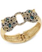Thalia Sodi Gold-tone Pave Leopard Hinged Bangle Bracelet, Only At Macy's