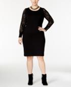 Calvin Klein Plus Size Lace-sleeve Sweater Dress