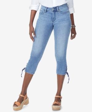 Nydj Tummy-control Lace-up Capri Jeans
