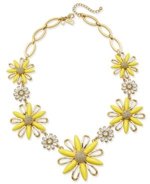 Kate Spade New York 12k Gold-plated Crystal And Yellow Stone Daisy Statement Necklace