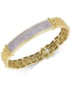 Men's Diamond Pave Link Bracelet (1 Ct. T.w.) In 18k Gold-plated Sterling Silver