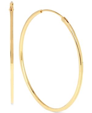 Hint Of Gold Hoop Earrings In 14k Gold-plated Sterling Silver And Brass, 45mm