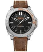 Hugo Boss Men's Sao Paulo Brown Leather Strap Watch 46mm 1513294