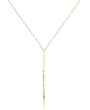 Giani Bernini Cubic Zirconia Bar Lariat Necklace In 24k Gold-plated Sterling Silver, Only At Macy's