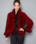 The Fur Vault Ruffle-edge Knitted Mink Fur Jacket