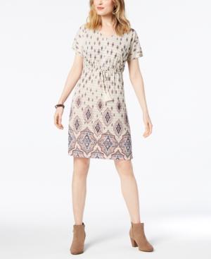 Style & Co Printed Dolman-sleeve Dress, Created For Macy's