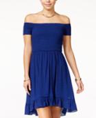 Bcx Juniors' Off-the-shoulder Fit & Flare Dress