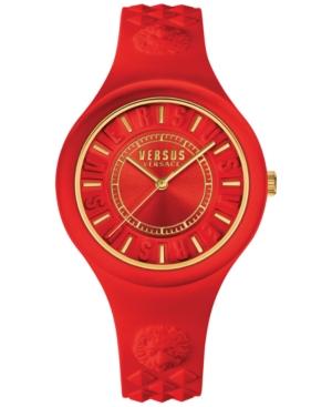 Versus By Versace Women's Fire Island Red Silicone Strap Watch 39mm Soq10 0016