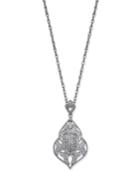 Diamond Openwork Pendant Necklace (1/7 Ct. T.w.) In Sterling Silver