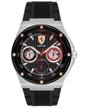 Ferrari Men's Aspire Black Silicone Strap Watch 42mm