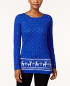 Karen Scott Cotton Reindeer Sweater, Created For Macy's