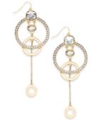Thalia Sodi Gold-tone Pave Circle Drop Earrings, Created For Macy's