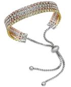 Joan Boyce Tri-tone Multi-layer Crystal Slider Bracelet