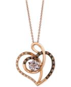 Le Vian Chocolatier Pink Amethyst (3/4 Ct. T.w.) And Diamond (1/5 Ct. T.w.) Heart Pendant Necklace In 14k Rose Gold