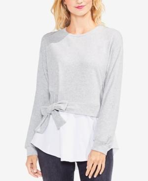 Vince Camuto Tie-waist Layered-look Sweatshirt