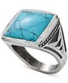 Degs & Sal Men's Manufactured Turquoise Ring In Sterling Silver