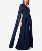 Fame And Partners Stargazer Draped One-shoulder Gown