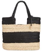 Giani Bernini Striped Straw Tote, Created For Macy's