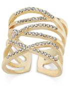 Inc International Concepts Gold-tone Pave Interlocking Ring, Created For Macy's