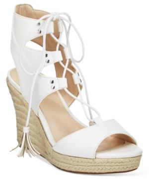 Guess Women's Lamba Lace-up Platform Wedge Espadrille Sandals Women's Shoes