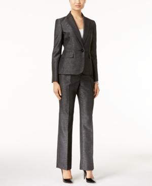 Le Suit Single-button Metallic Pantsuit