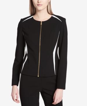 Calvin Klein Colorblocked Zip-front Blazer