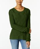 Hippie Rose Juniors' Cable-knit Pullover Sweater