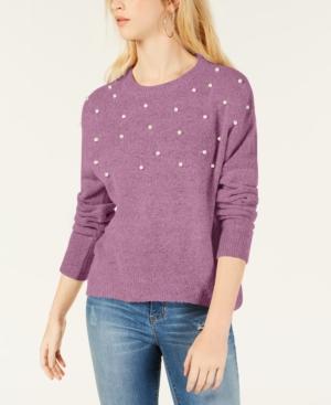 Hooked Up By Iot Juniors' Faux-pearl Pullover Sweater