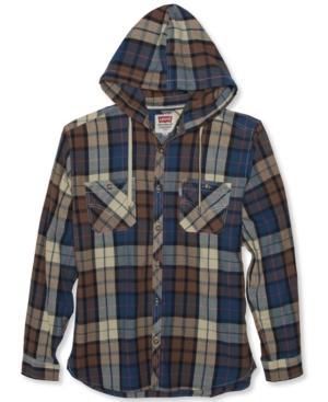 Levi's Shirt, Hooded Plaid Button-front