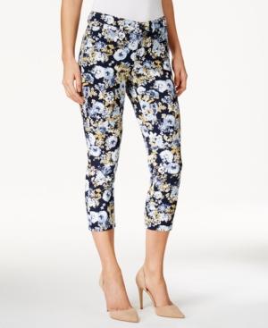 Charter Club Petite Bristol Floral-print Capri Jeans, Created For Macy's