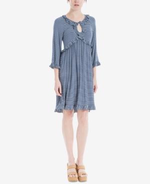 Max Studio London Ruffle-trim Striped Dress