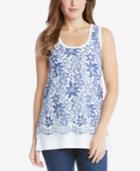 Karen Kane Lace-overlay Tank Top