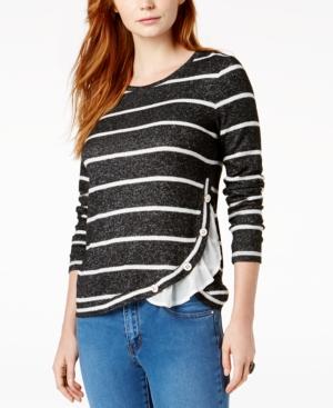 Maison Jules Striped Layered-look Top, Created For Macy's