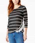 Maison Jules Striped Layered-look Top, Created For Macy's