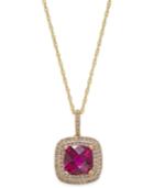 Lab-created Ruby (2-1/2 Ct. T.w.) And White Sapphire (1/3 Ct. T.w.) Pendant Necklace In 14k Gold-plated Sterling Silver
