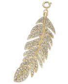 M. Haskell For Inc Gold-tone Pave Feather Clip-on Pendant, Only At Macy's
