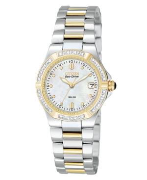 Citizen Watch, Women's Eco-drive Riva Two Tone Stainless Steel Bracelet 26mm Ew0894-57d