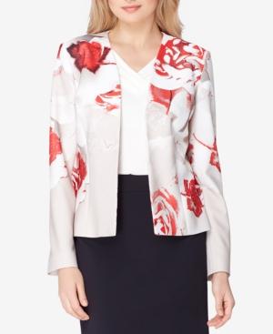 Tahari Asl Printed Open-front Blazer