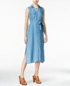 Maison Jules Denim Midi Shirtdress, Only At Macy's