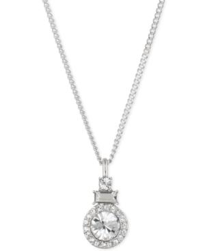 Givenchy Silver-tone Round Crystal And Pave Pendant Necklace