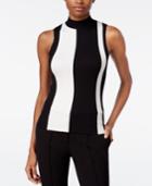 Bar Iii Striped Mock-turtleneck Top, Only At Macy's